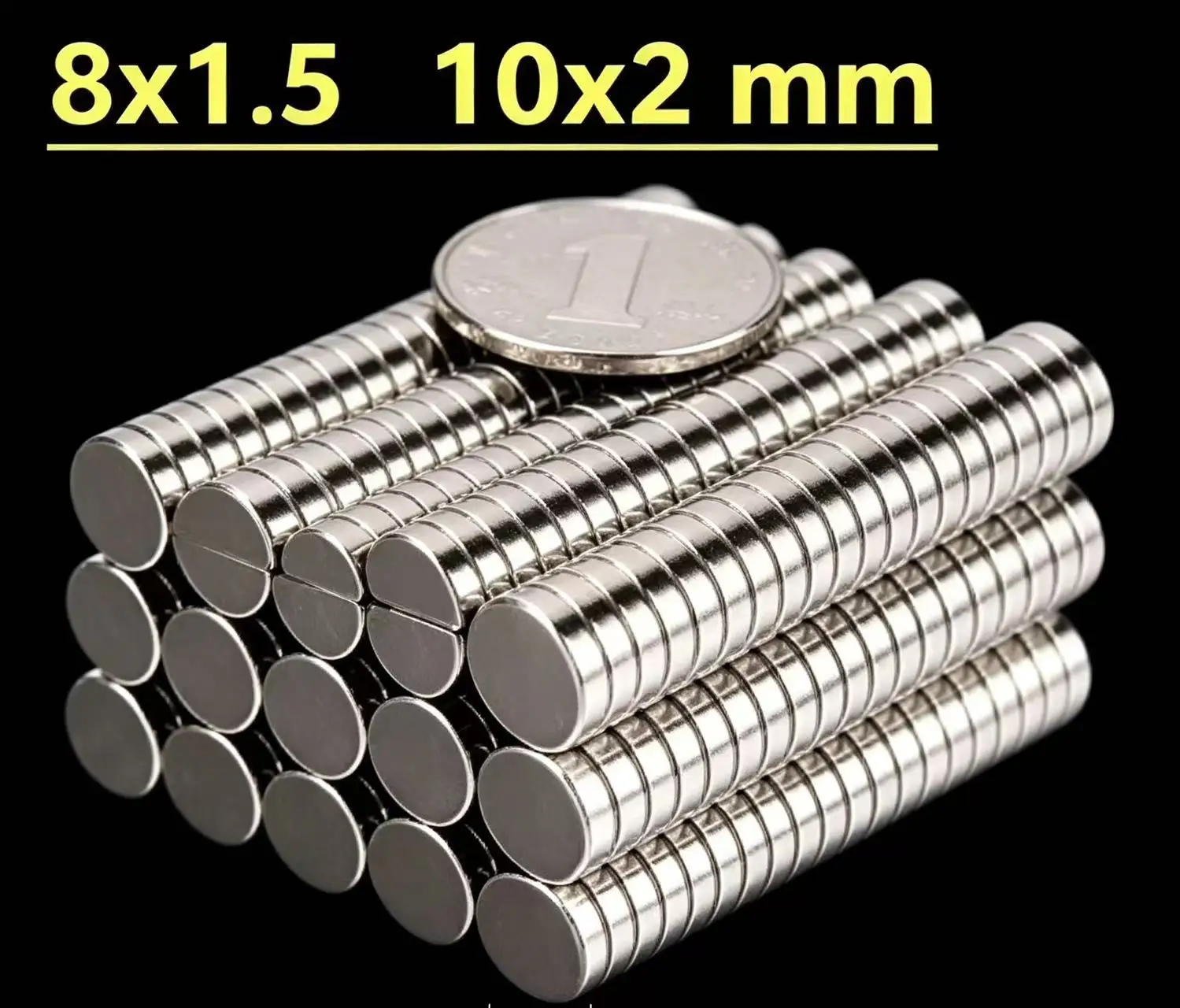 Strong Magnet Neodymium Magnets Powerful Magnets Refrigerator Magnet  8x1.5mm 10x2mm 20-100pcs Set