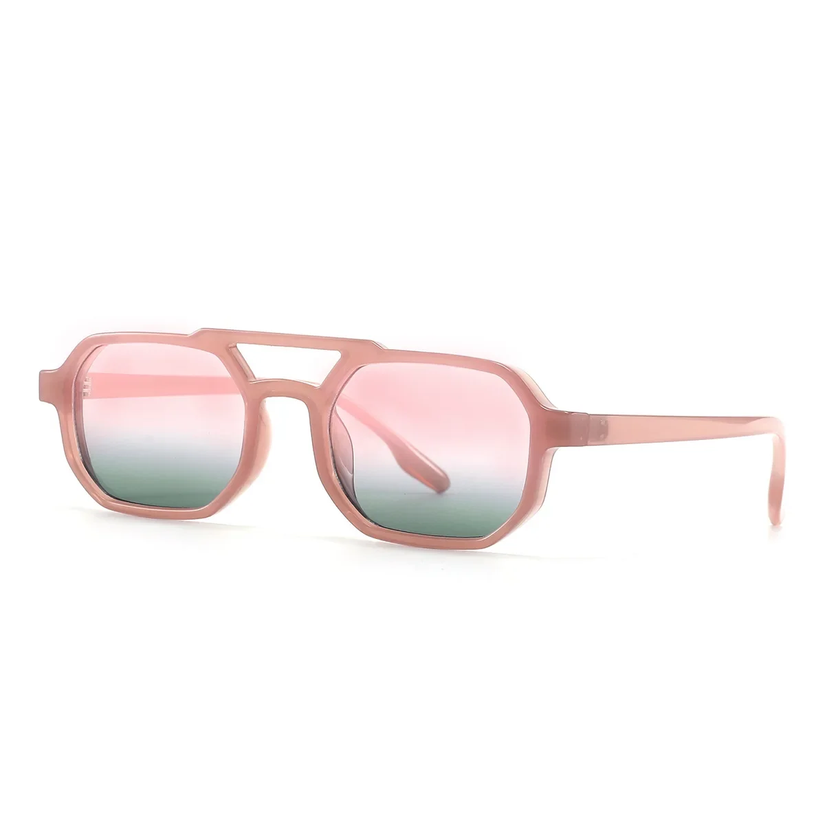 خمر جسور مزدوجة النساء الرجال مربع النظارات الشمسية موضة واضح المحيط عدسة النظارات تتجه المسامير نظارات شمسية UV400 #3