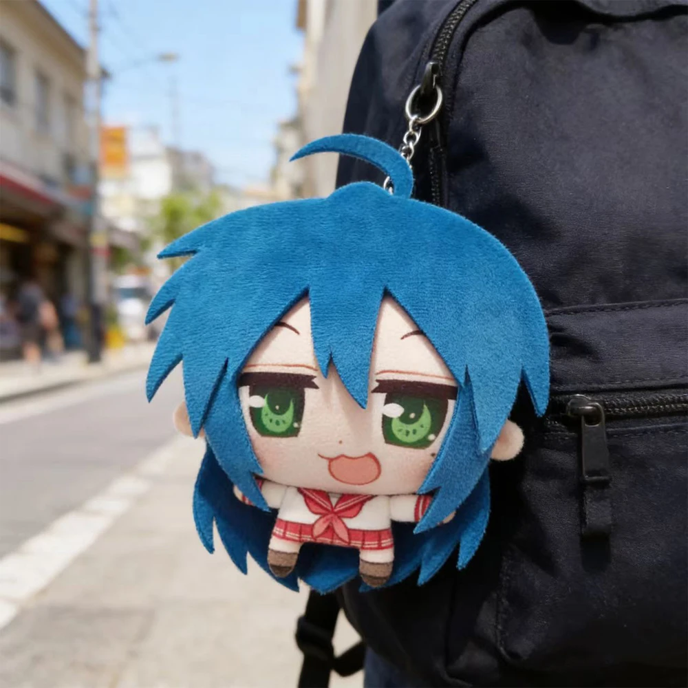 

12cm Cute Flat Body Cartoon Anime Lucky Star Character Izumi Konata Plush Toys Keychain Plushie Doll Bag Hanging Pendant Decor