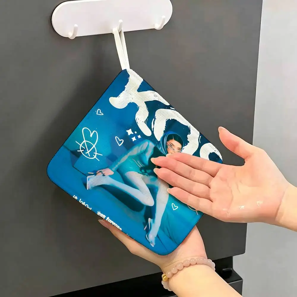 Os Case for k-Kenia singer Polyester Cotton Hand Wiping Towel with Hanging Loop, Lightweight for Home and Commercial Use