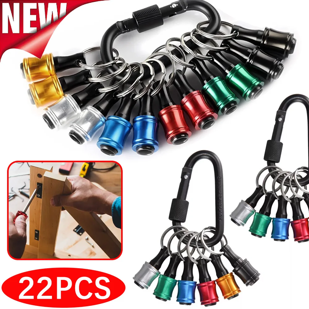 Bit Holder Keychain, Hex Screwdriver Bits Holder Extension Bar Quick Release Drill Bits Socket Screw Adapter Hand Tools