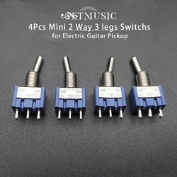 4Pcs Two Way 3 legs Mini Electric Guitar Humbucker Pickup Coil Split Selecting Switch AC 125V 6A ON/ON Blue