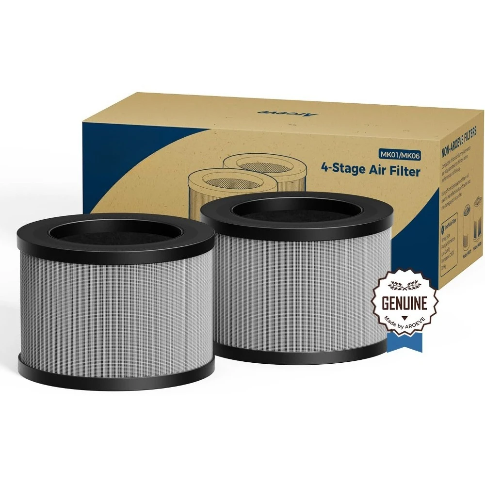 

Сменный фильтр для очистителя воздуха 4 в 1 с активированным углем для запахов дыма VOC, 2 шт., серый цвет