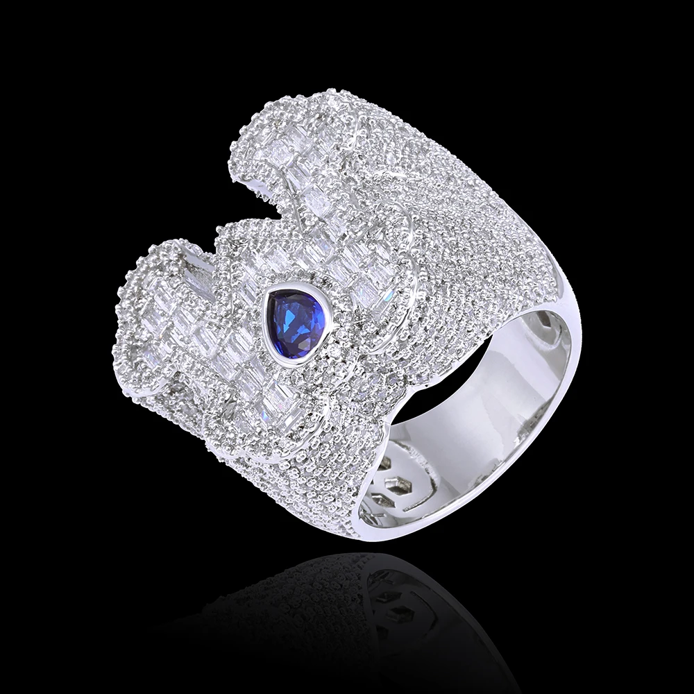 New Arrival Bear Shape Ring Fashion Brass Cubic Zirconia Iced Out Hip Hop Style Jewelry Ring for Men&Women