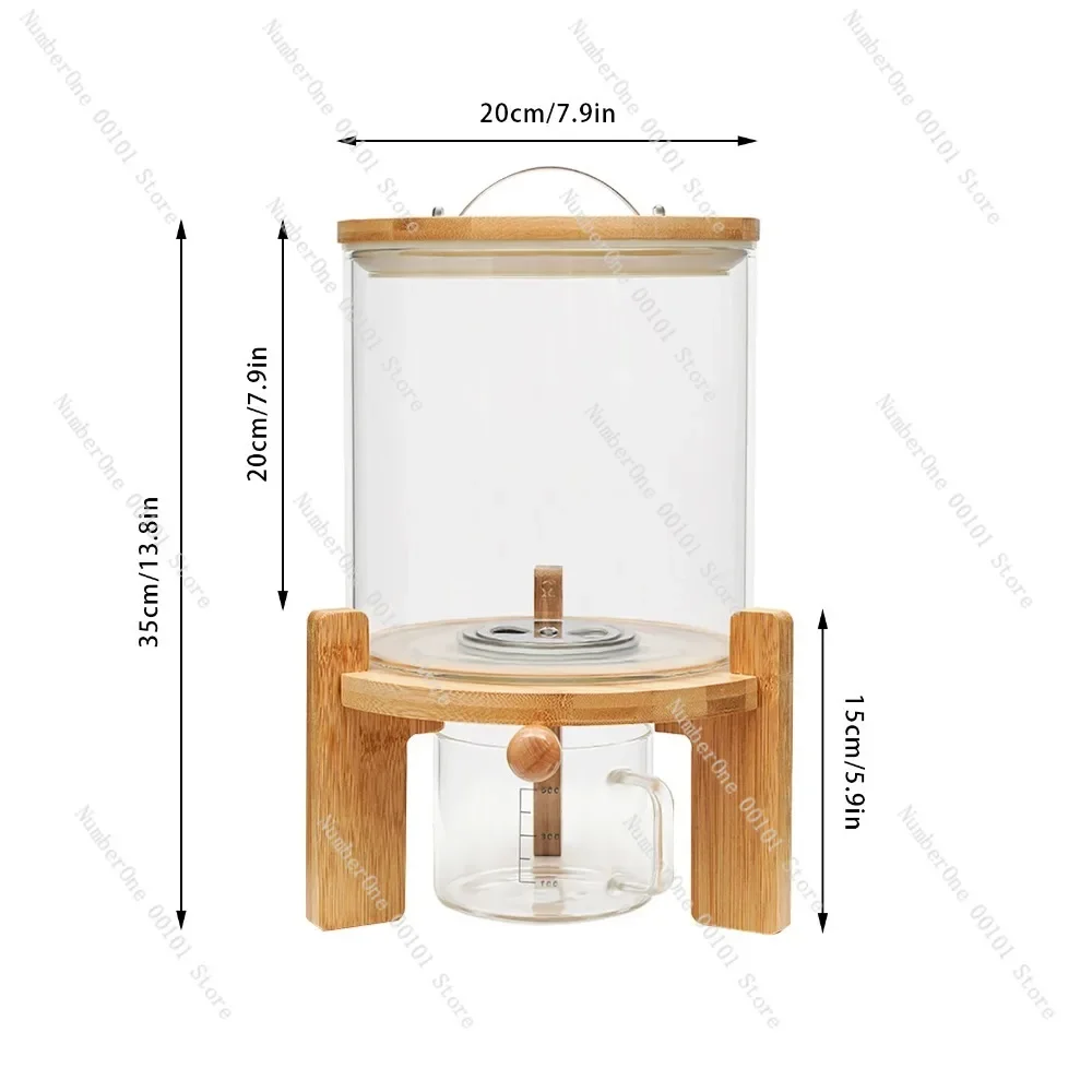 Kitchen Storage 7.5L Rice Dispenser Grain Container Flour Cereal Storage Dry Food Glass Bottle With Valve