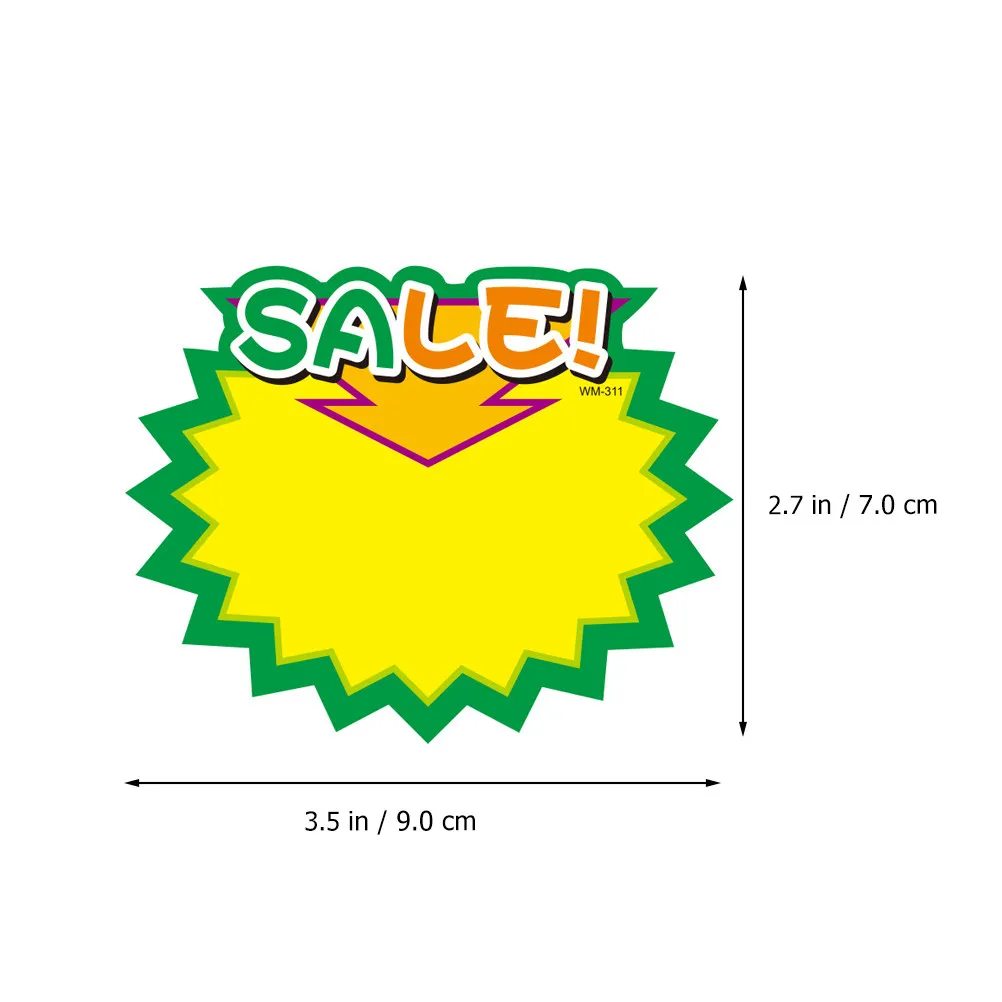 50Pcs Price Labels Promotional Signs Eye Catching Colorful Tough Paper for Shop Display Sale Event Flea Market School Carnival