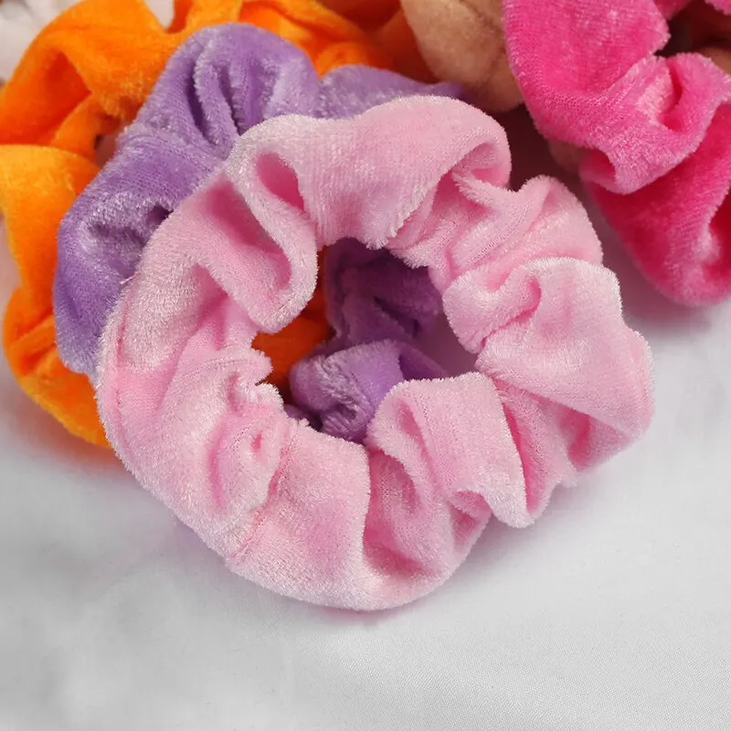 20/Pcs Women  Hair Velvet Hair large intestine circle Gel Elastic Hair Band Ponytail Holder Bobbles Hair Accessories Girls