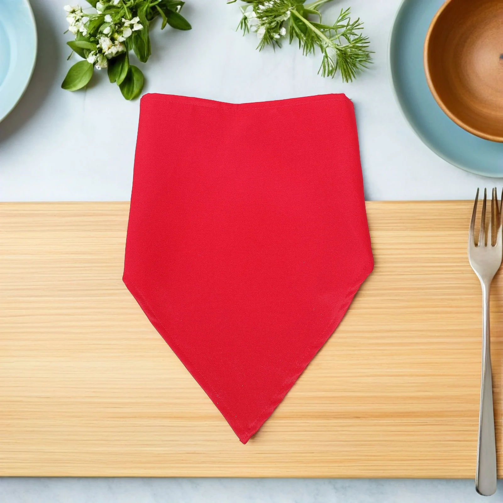 Bonnet de Chef rouge, foulard triangulaire réglable pour le personnel de la cuisine, Bandana unisexe, casquettes de travail pour Service alimentaire, 3 pièces