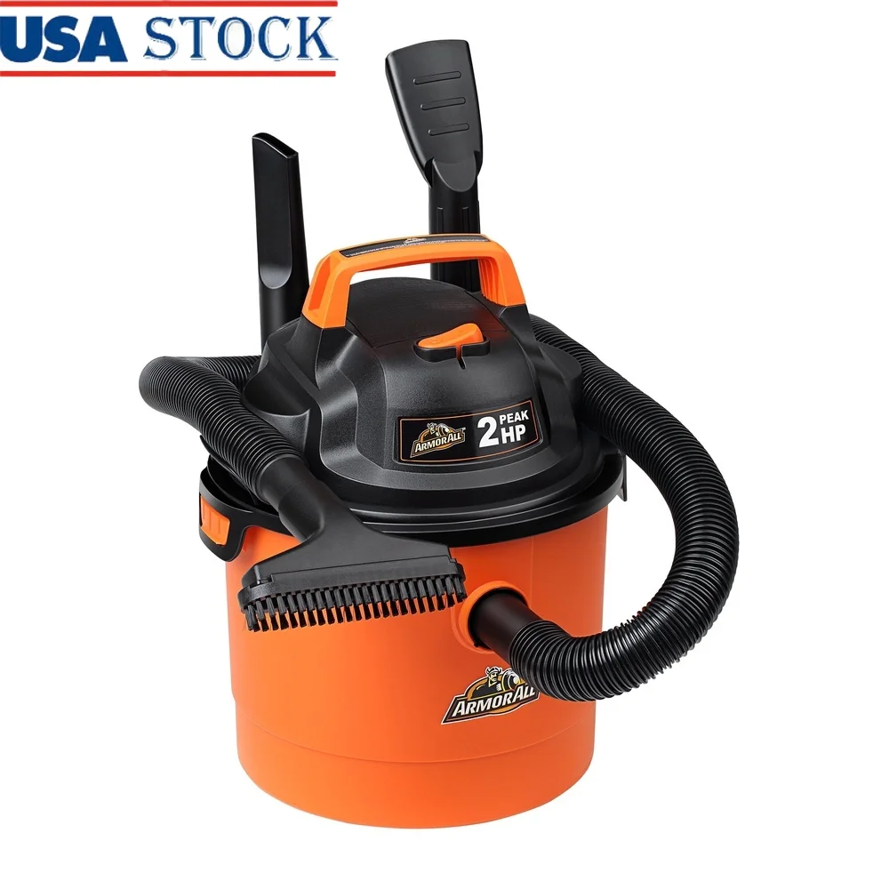 

2.5 Gallon Wet Dry Vacuum 2 Peak HP Lightweight Portable Blower 14ft Reach with Accessories Wall Mount Storage Ideal Garage