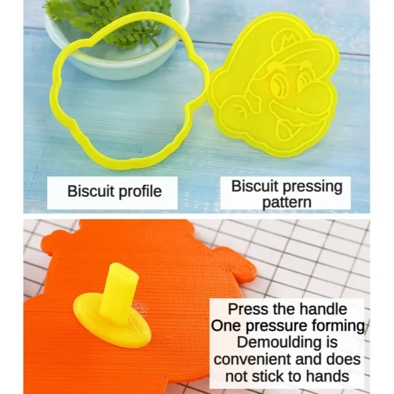 Super Mario Bros Cookie Cutter Stamp Anime Biscuit Press Mold Pastry Baking DIY Cake Accessories Cute Kids Party Kitchen Tools