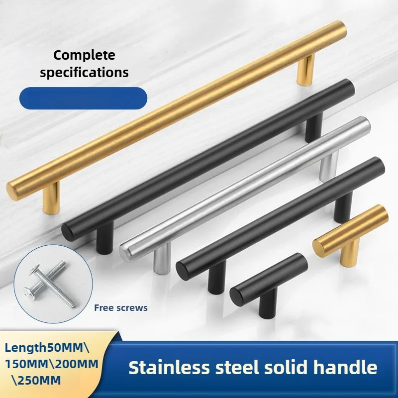 1PCS Apstelle Black Golden Cupboard Handle Brushed Stainless Steel Kitchen Cabinet Door Knob Furniture Drawer Pulls Bar Handle