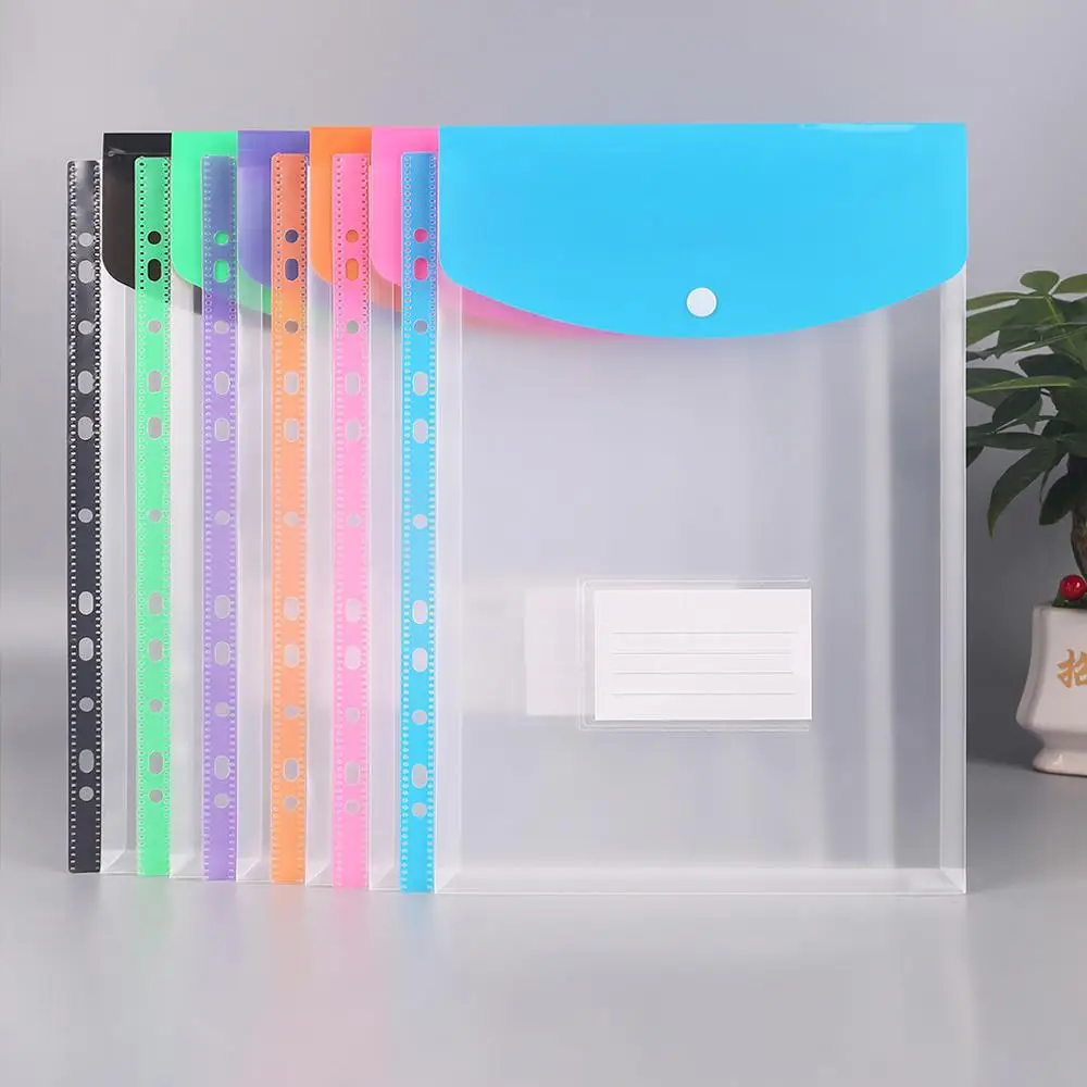 Cartelle a fogli mobili di grande capacità A4 da 6 pezzi con anelli di rilegatura a 11 fori Cartelle colorate trasparenti in materiale PP moderno per ufficio