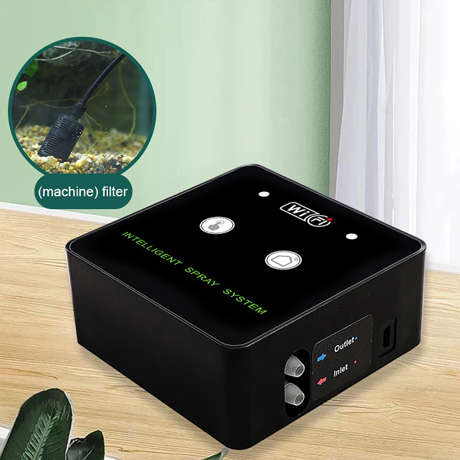 Wifi Rainforest Terrarium Timed Fogging System Reptile Intelligent Humidification Spray Kit 360° Rotatable Nozzle with WiFi