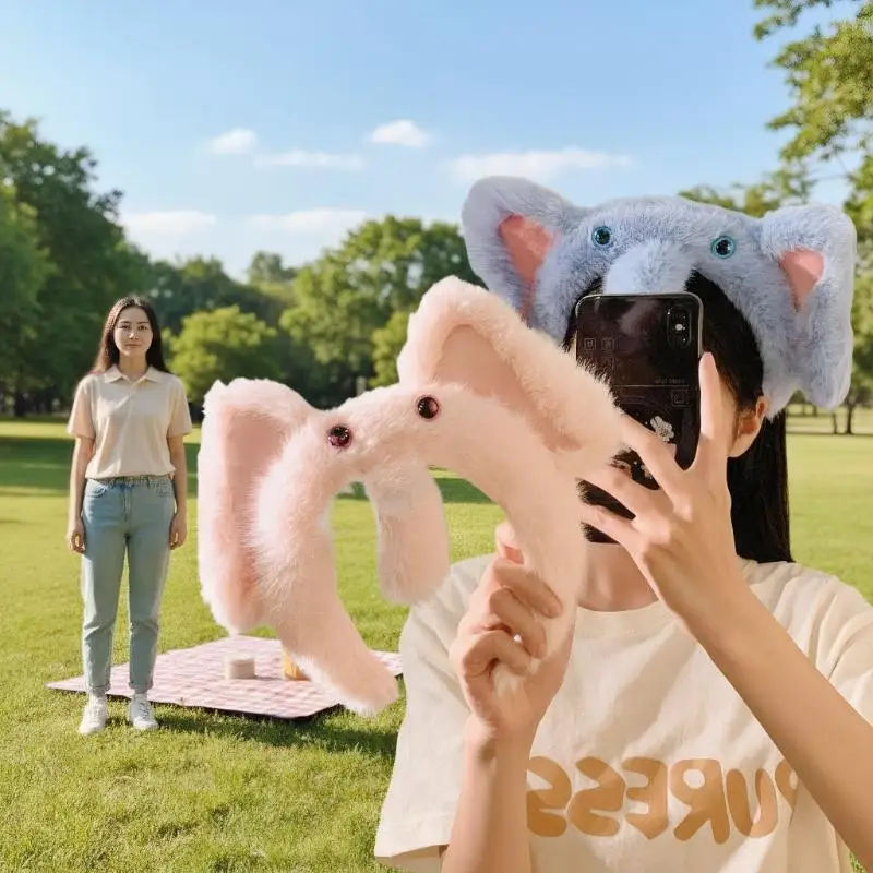 

Fun and Cute Cartoon Elephant Plush Headband, Perfect Hairband for Party & Washing Face