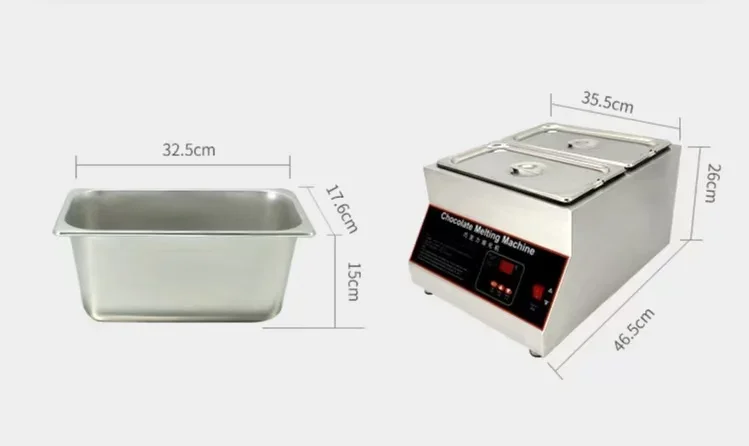 التجارية الفولاذ المقاوم للصدأ الكهربائية 2 وعاء آلة تقسية الشوكولاتة آلة صهر زبدة الشوكولاتة الأوتوماتيكية الصغيرة #3