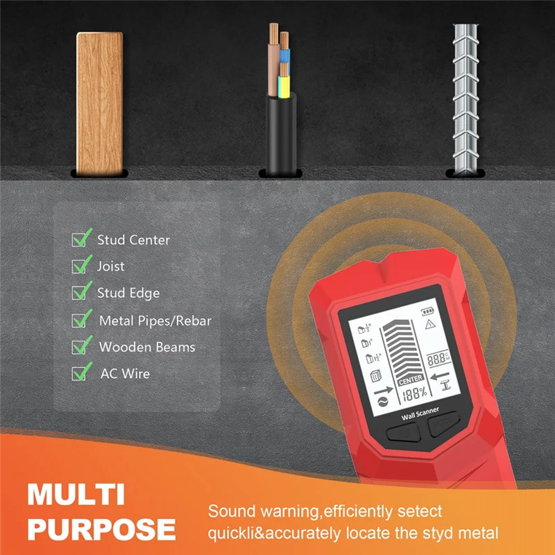 【RECOMENDAR】Wood Studs Wall Metal Detector 6 In 1 Wall Stud Finder Voltage Live Wire Detection Wall Scanner Electric Box Locator