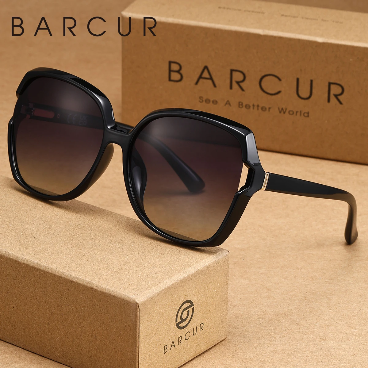 BARCUR Großer Rahmen, leichte Luxus-Sonnenbrille im Urlaubsstil, UV-beständig, vielseitig für den täglichen Gebrauch, ein tolles Geschenkartikel