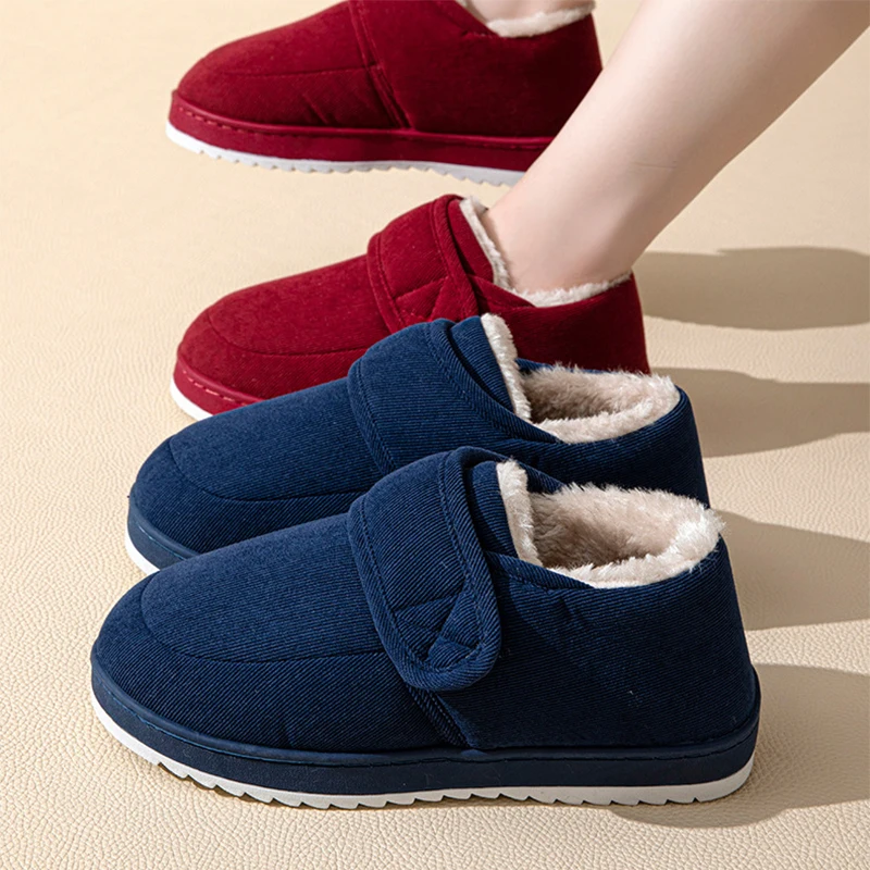 

New Fur Slippers For Women Men Winter Furry Fashion Warm Ankles Boots Plush Cozy Slides For Home Indoor Soft Sole Cotton Shoes