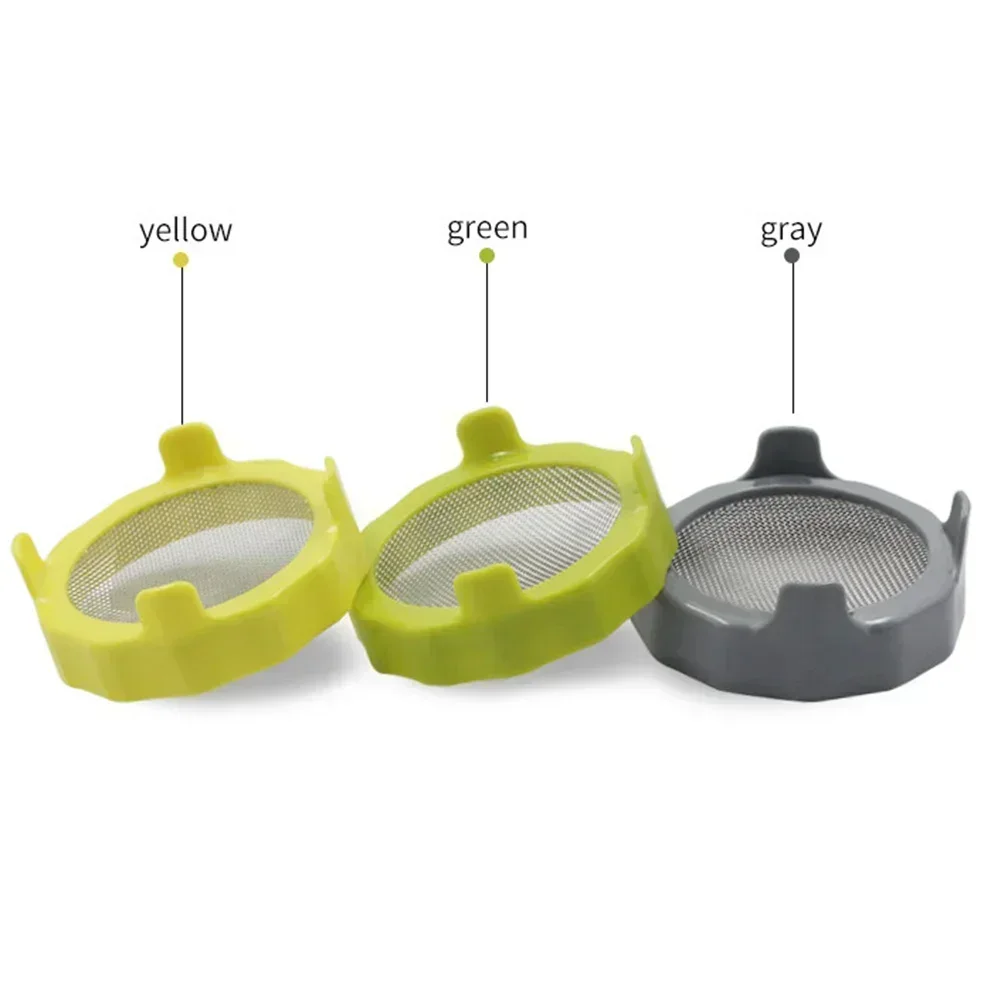 Plastic Sprouting Lid For Wide Mouth Jars Grow Bean Sprouts Stainless Steel Screen Mesh Vegetable Germination Cover Lid