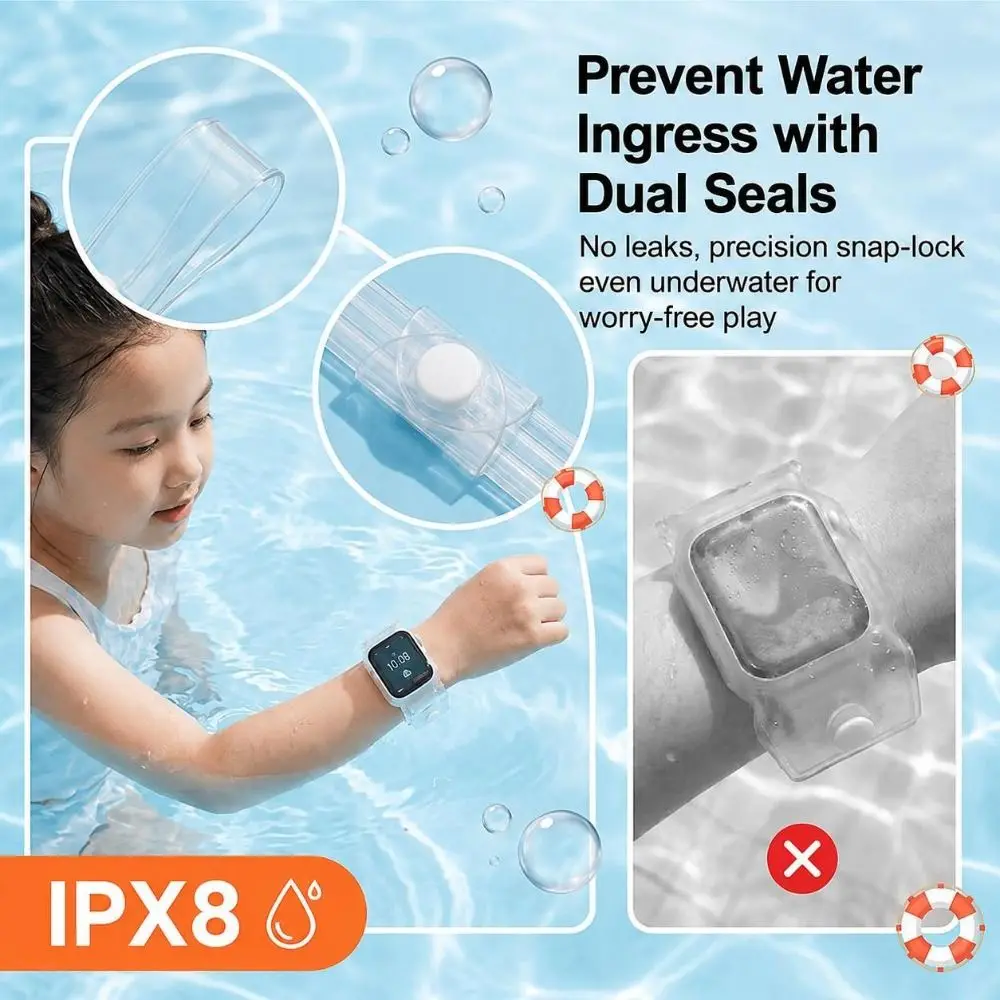 New Clear Waterproof Smartwatch Pouch Touchscreen Triple Seal Wrist Pouch Wrist Wearable Watch Dry Bag Swimming Accessories