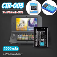 CTR-003 Replacement Battery 2000mAh CTR 003 3.7V Lithium Bateria for Nintendo N3DS 3DS 2DS Game Console Rechargeable Batteries