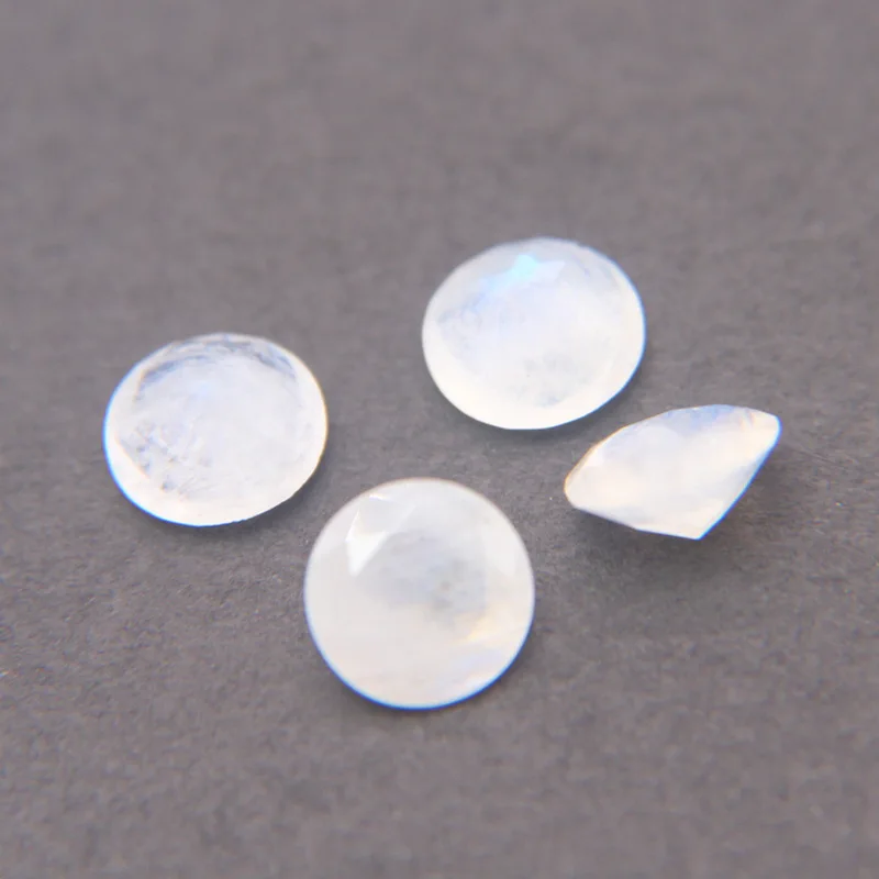 Sri Lanka Natural Blue Fire Moonstones Round  Brilliant Shape Cut Loose Gemstones Multiple Sizes 6-9mm For Jewelry Making