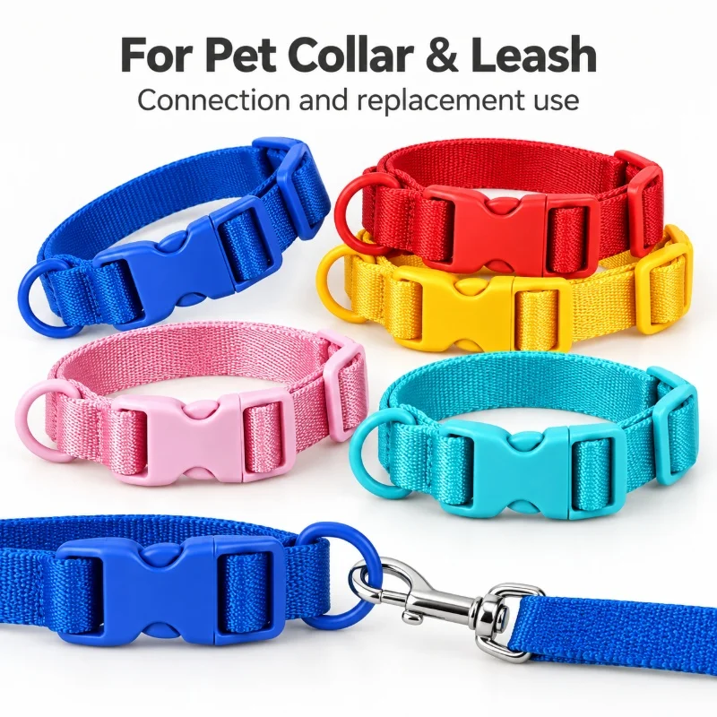 1/2/5/10/20Sets 20/25mm Pet Collar D Ring Kit Leash Connector Fastener Nylon Webbing Strap Repair Slider DIY Sewing Accessories