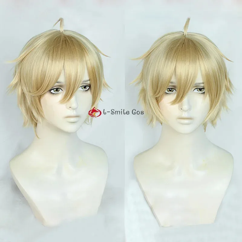 

2025 ES Mashiro Tomoya Flax Golden Heat Resistant Synthetic Hair Halloween Party Anime Cosplay + Wig