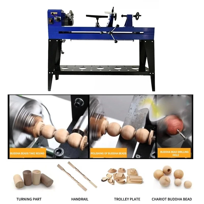 Torno de madeira 750w 1m com suporte, acessório de pinça de torno de cópia e chaves sextavadas leves, conjunto de ferramentas de giro para uso em madeira diy