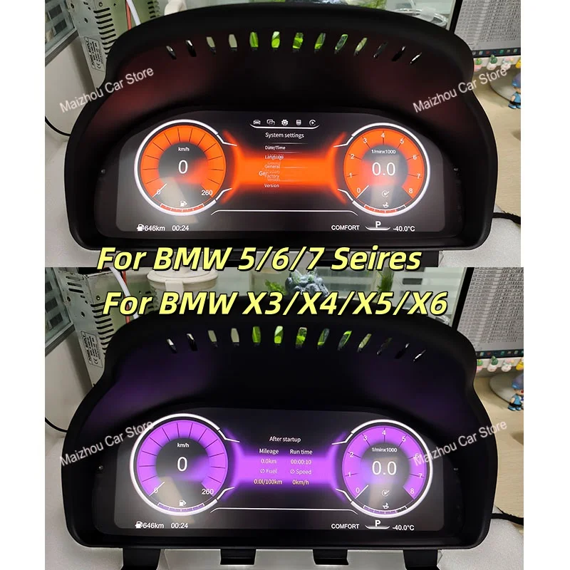 12.3'' LCD Digital Instrument Cluster For BMW 5 6 7 Series X3 X4 X5 X6 F10 F01 F02 F25 F15 CarPlay Dashboard Virtual Cockpit