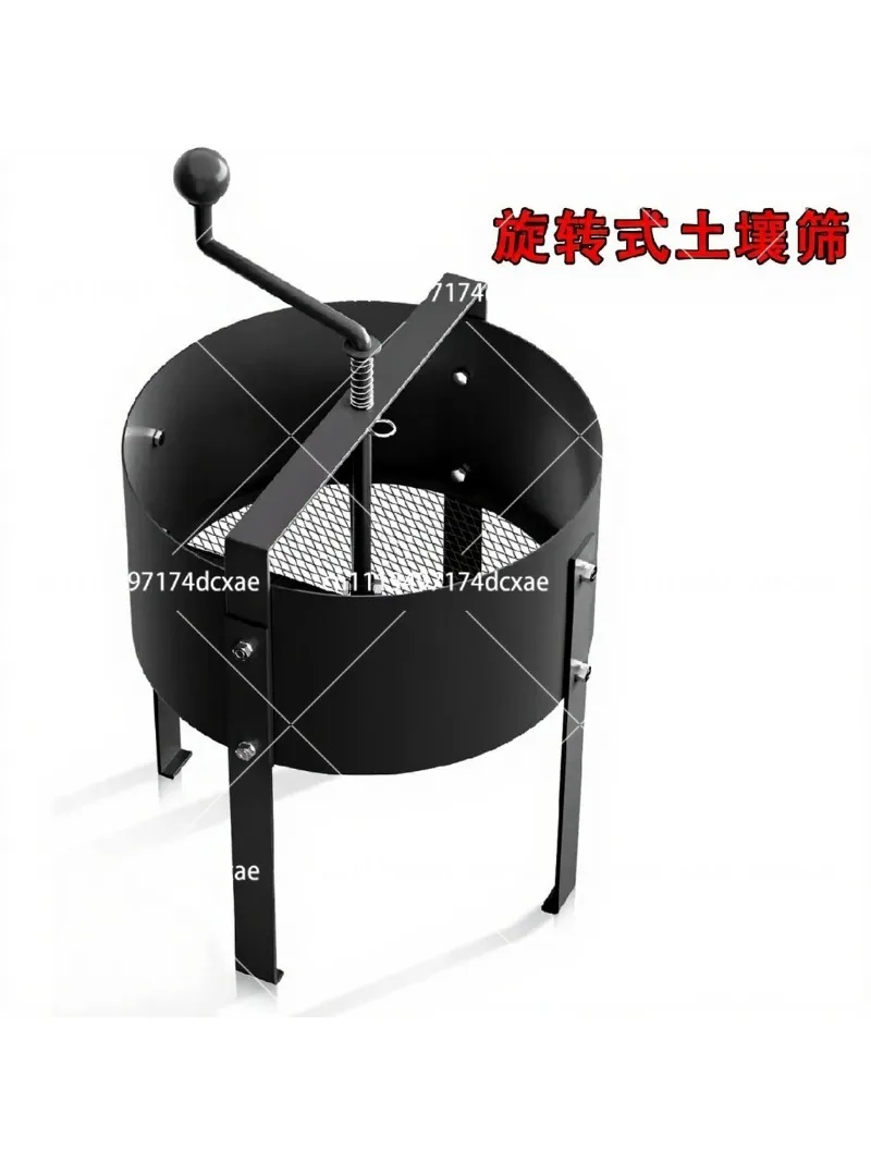 Rotary Soil Sieve, Metal Compost Sifter for Garden & Potting Soil Filtering