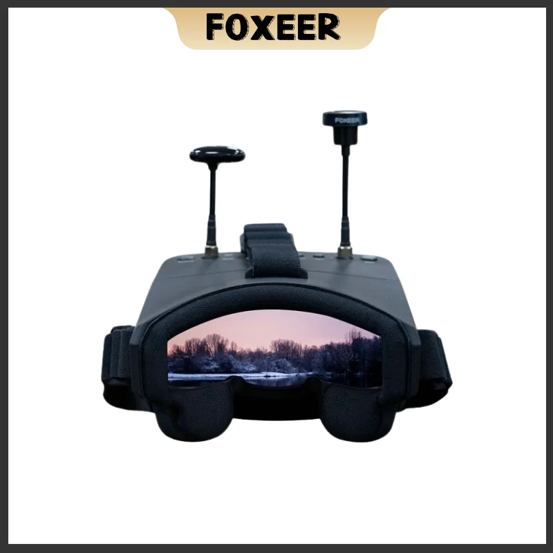 Foxeer 5.8G 40CH Dual Receiver FPV Goggles 300cd/m2 Built-in 1430mAh Battery W/ ECHO Panel Pagoda Pro Antenna DVR for FPV Drone