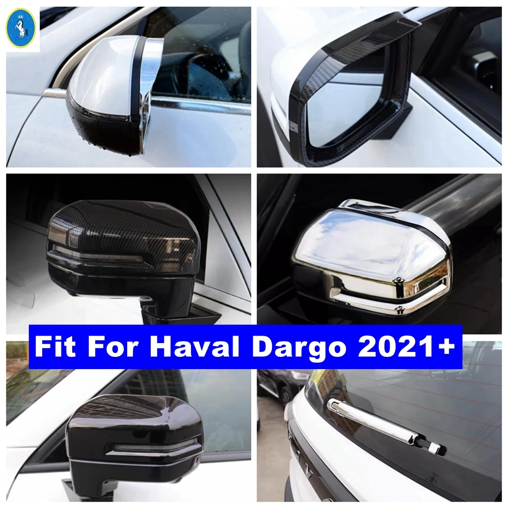 

For Haval Dargo 2021 2022 Auto Rearview Mirror Cap Shell / Rain Eyebrow / Rear Window Wiper Cover Trim ABS Exterior Accessories