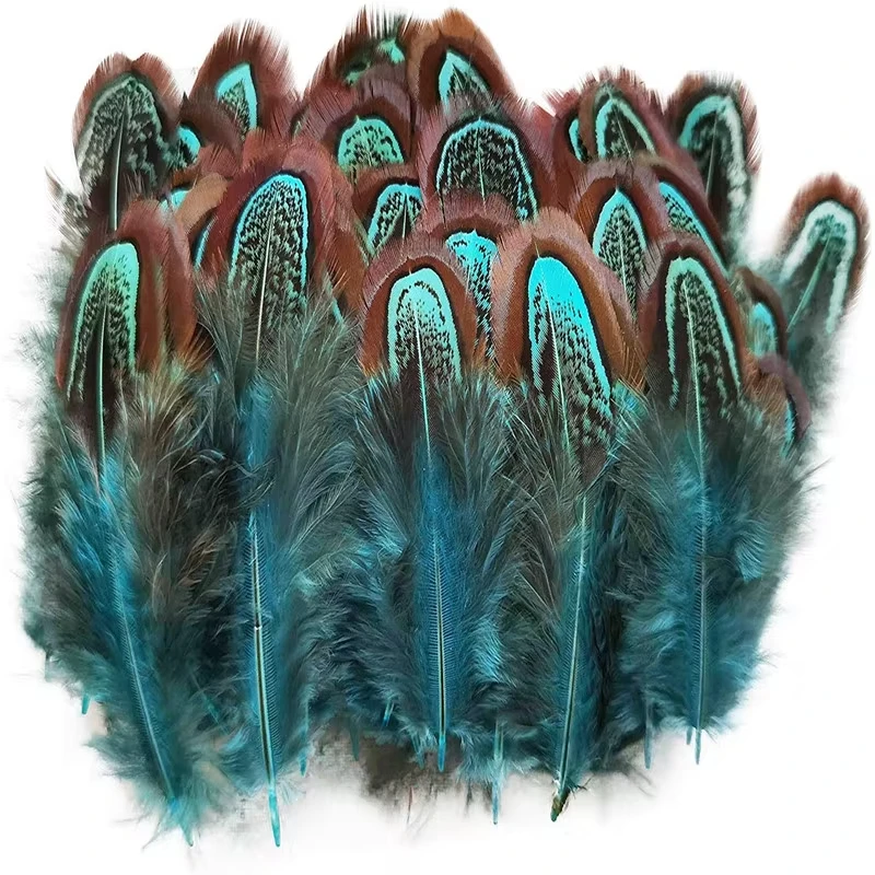 Plumes de poulet faisan, 100 pièces, boucles d'oreilles, bricolage, fabrication de bijoux, attrape-rêves, pièce maîtresse de mariage, décoration, accessoires artisanaux