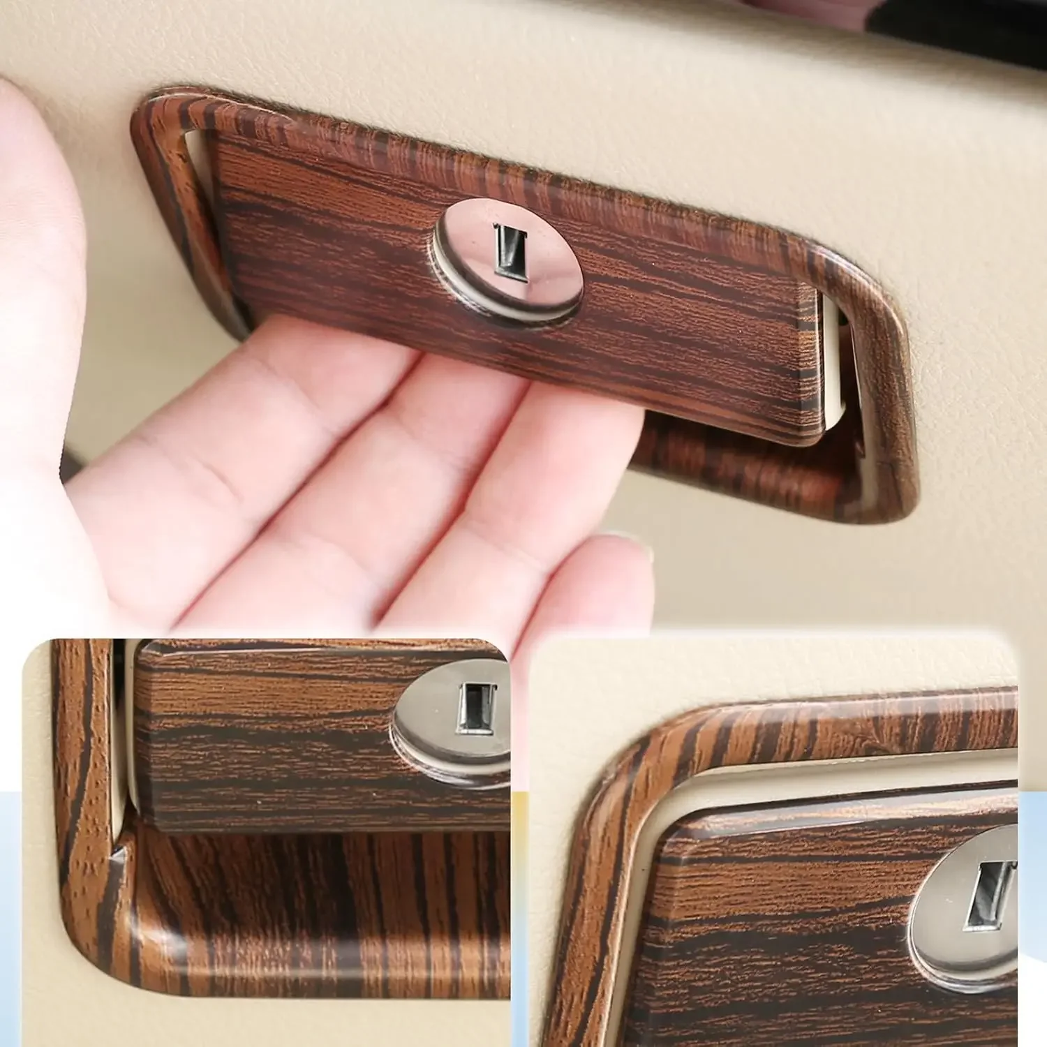 Car Interior Glove Box Handle Key Hole Cover For Toyota Land Cruiser Prado FJ150 150 LC150 2010-2022 ABS Carbon Trim Accessories 5