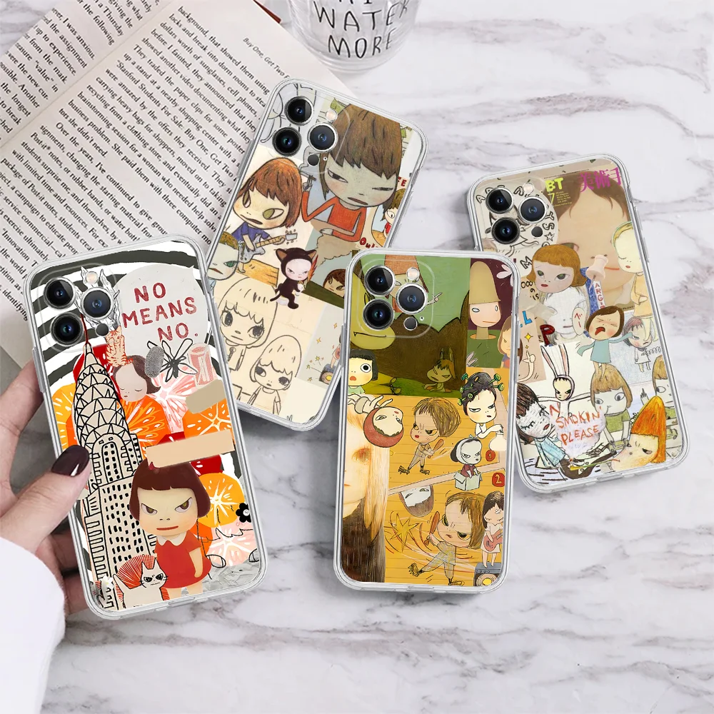 

Y-Yoshitomo Girl Nara Phone Case Silicone Soft For Iphone 15 14 13 12 11 Pro Mini XS MAX 8 7 6 Plus X XS XR Cover