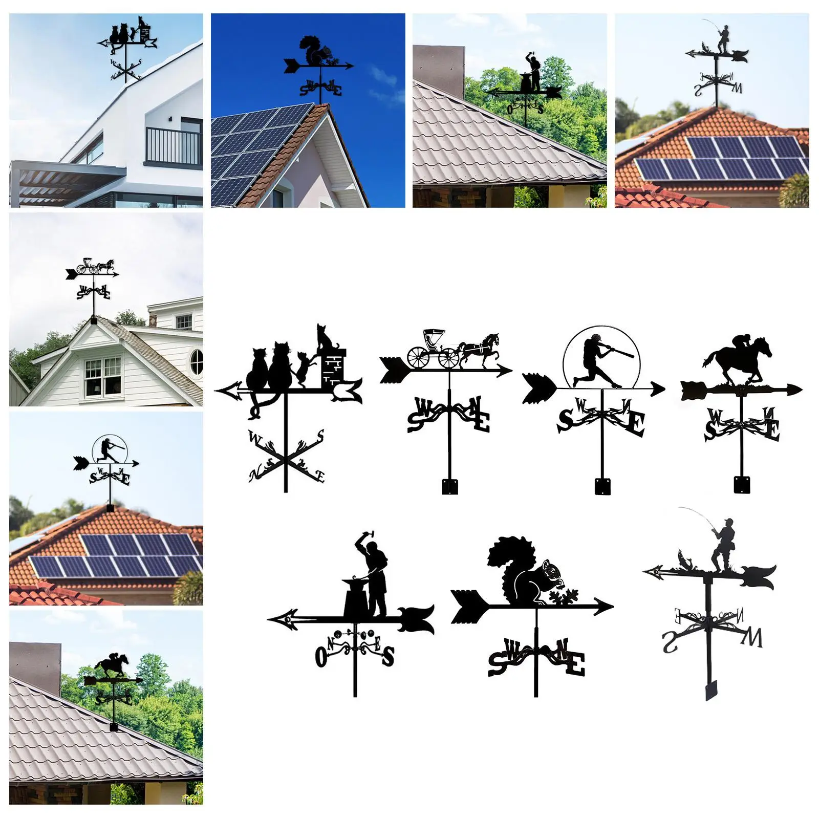 Металлический флюгер, уличный фермерский сад, профессиональный измерительный инструмент, индикатор направления ветра, декор для сцены двора