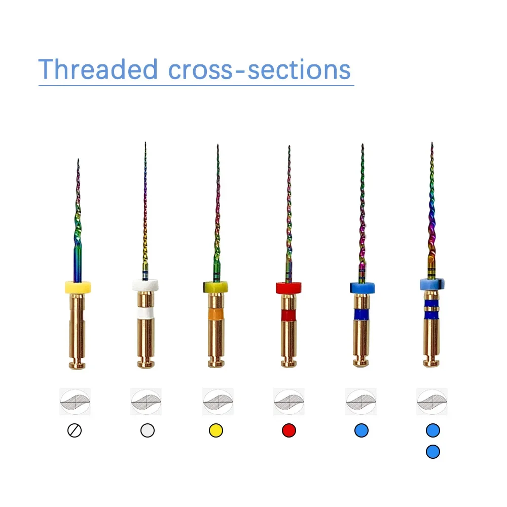 JINGT TC-FILES Heat Activation Rainbow Dental Root Canal File Nickel-titanium File System Rotary 21mm/25mm/31mm For dentist tool