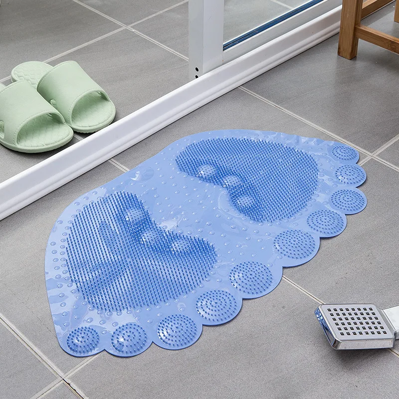 PVC Soft Non Slip Anti Bacterial and Massage Silicone Bath Mat Shower Mat with Strong Suction Cups