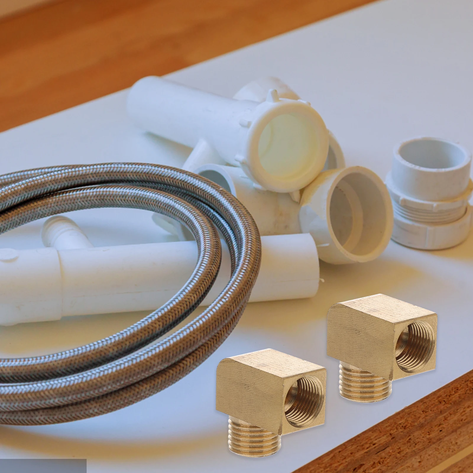 

4pcs Brass Elbow Connector Sturdy Fittings Tubing Adapter Pipeline Connection Water Oil Gas Easy Install No Tools Thread