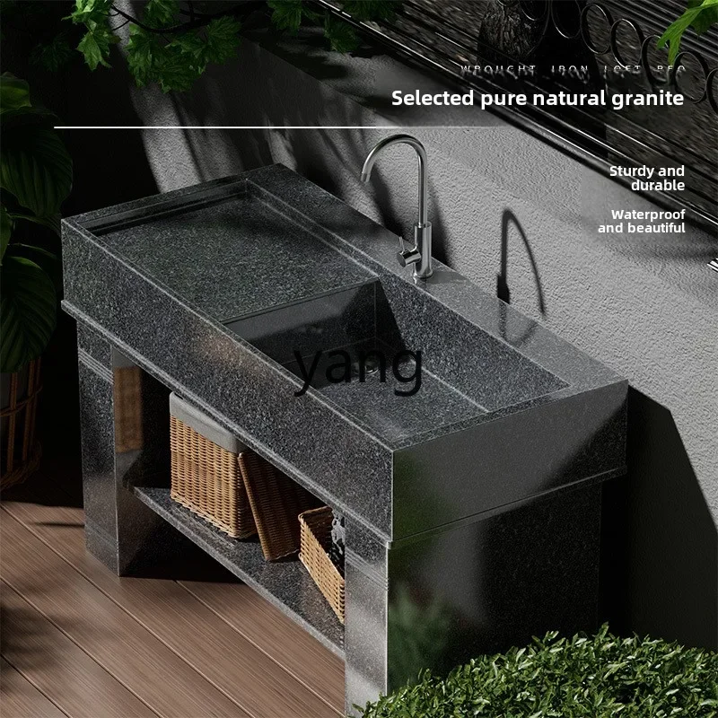 YJQ marble laundry pool stone trough yard outdoor balcony vegetable pool stone granite courtyard