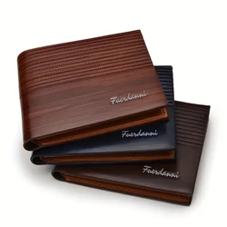 Fashion Geometry Stripe Embossing Leather Wallet Two-fold Leather Multiple Card Slots Card Holder Coin Purse