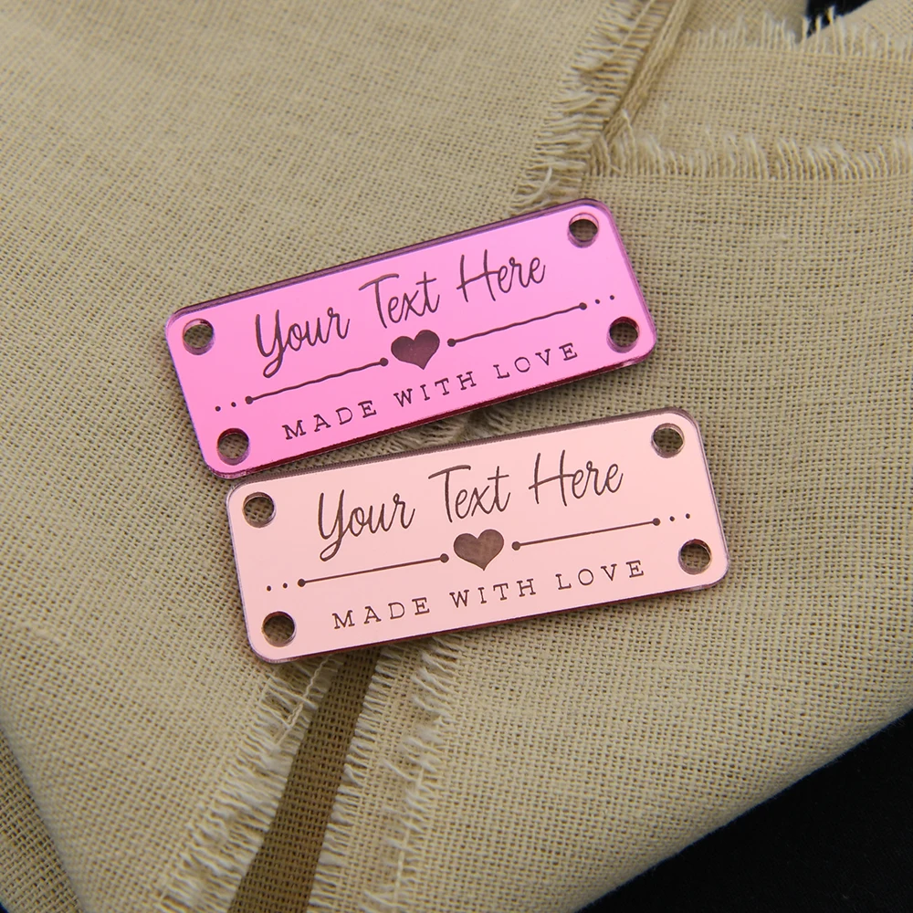 

Custom Mirror Acrylic Tags 0.79"x1.97" Laser Engraved Eco-Friendly Personalized For DIY Crafts Clothing Hats Home Decor Gifts