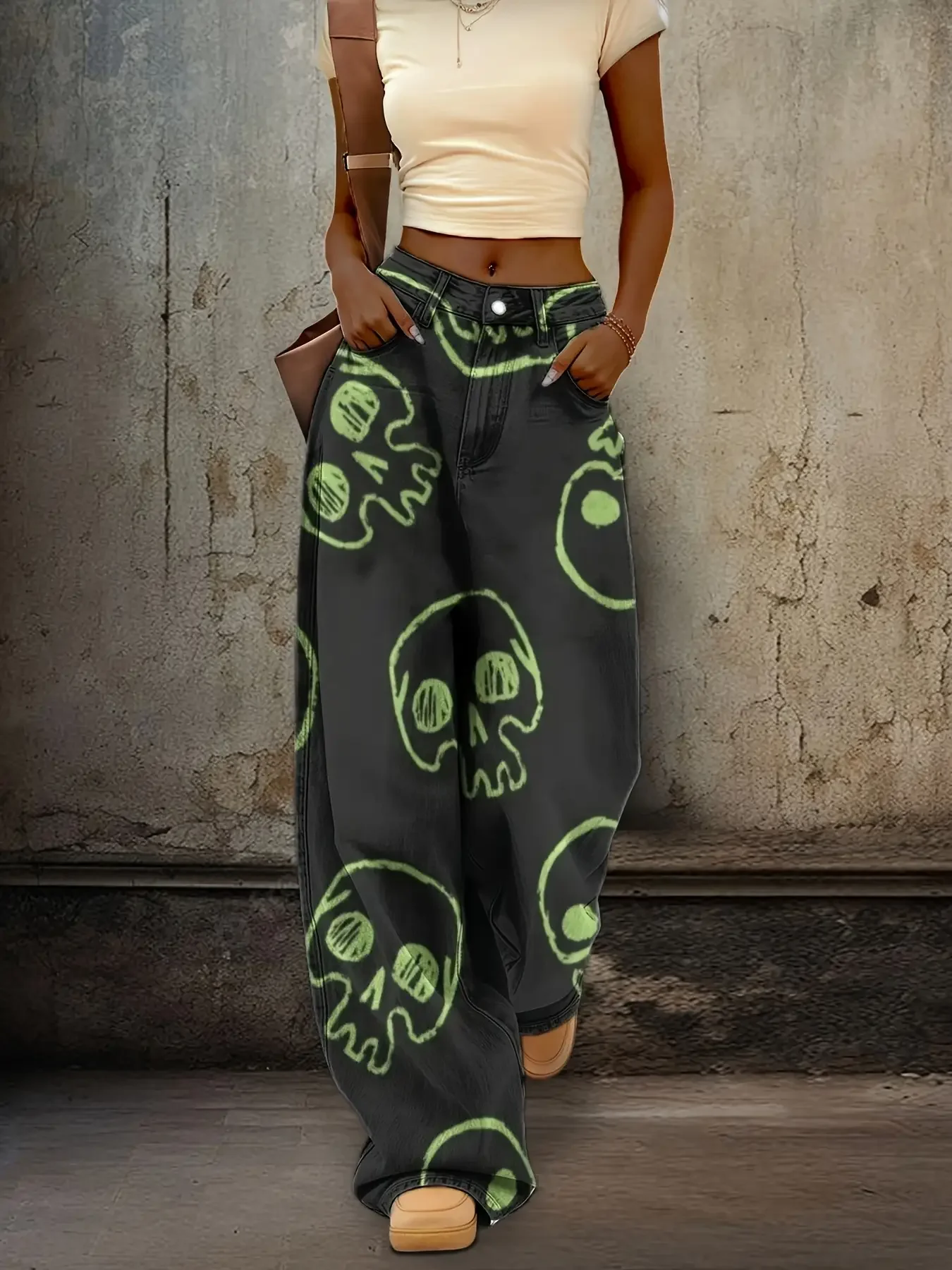 

Women's slim fit wide leg flared pants, Silver glitter and black stripes are super cool