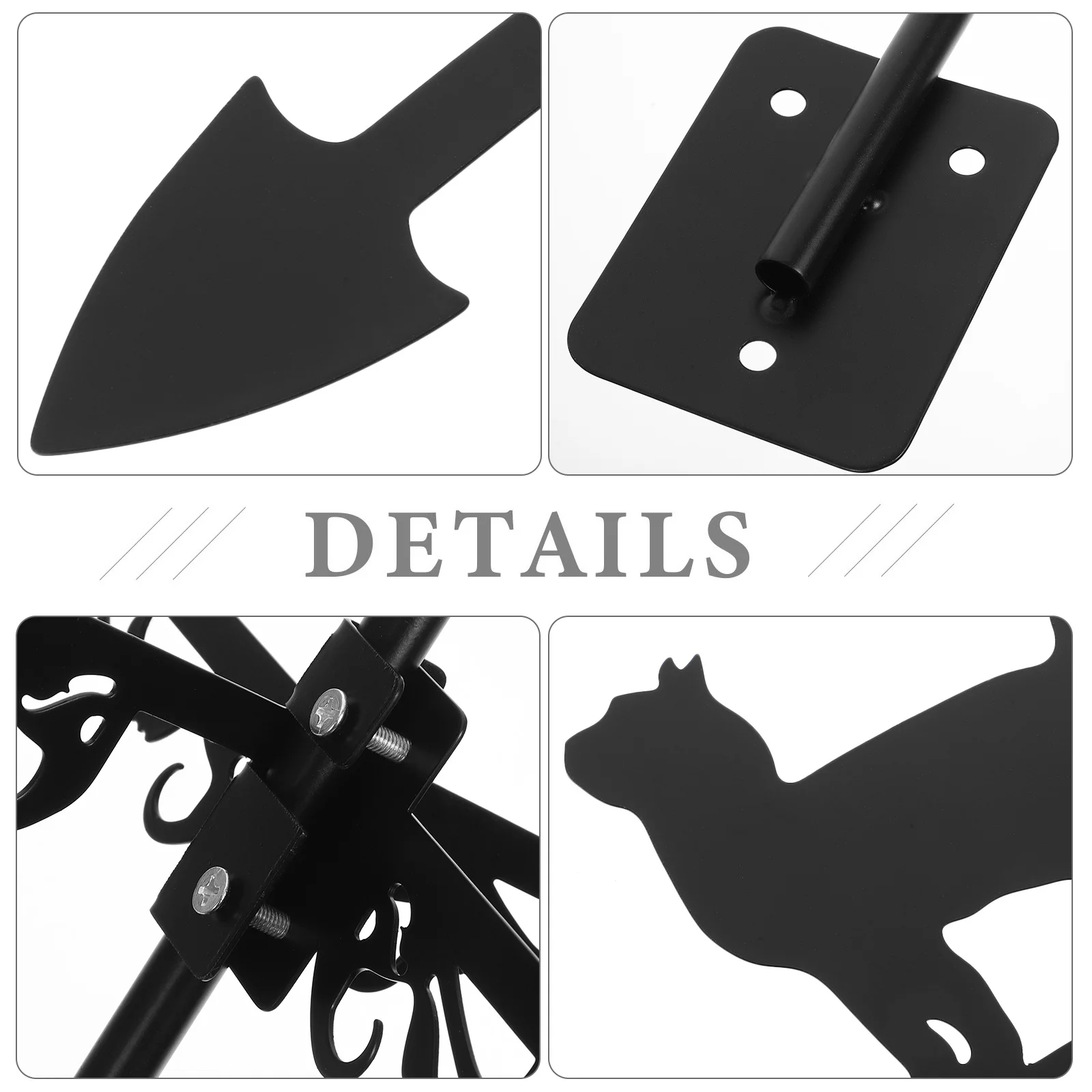 

Outdoor Stainless Steel Cat Weathervane Yard Wind Direction Indicator Garden Decorative Weather Vane Weathervane