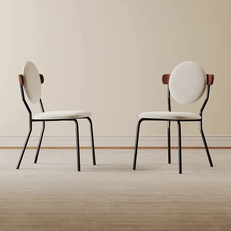 

Home solid wood backrest retro Nordic designer minimalist Internet celebrity creative cream style chair