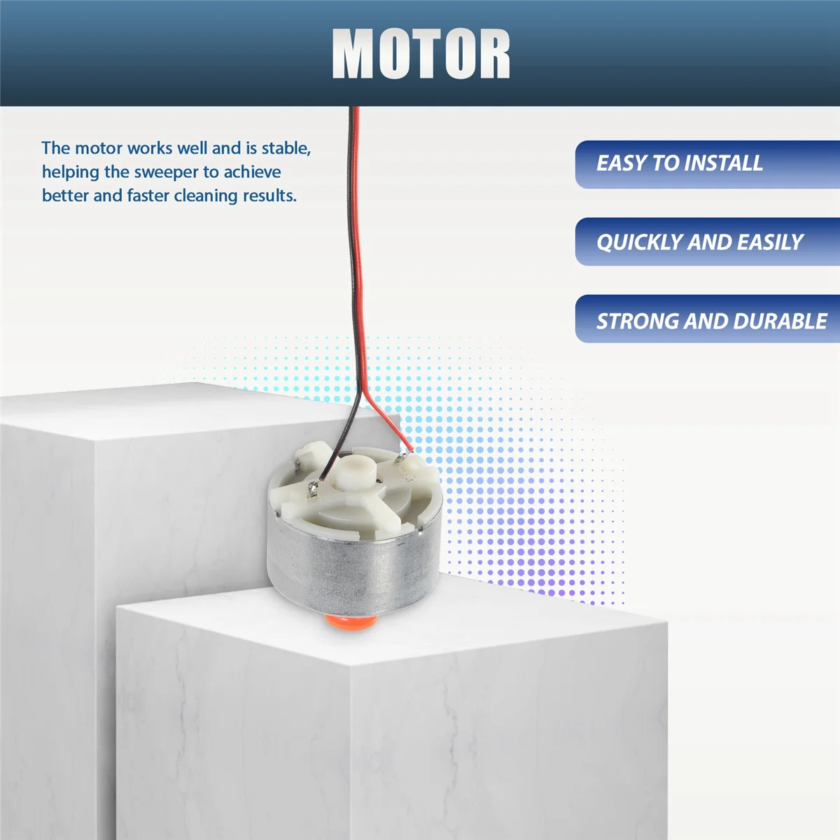 Motor Lidar para aspiradora Xiaomi Roborock S50 S51 S55, con sensor de distancia de aspiradora de polea naranja_ABLE