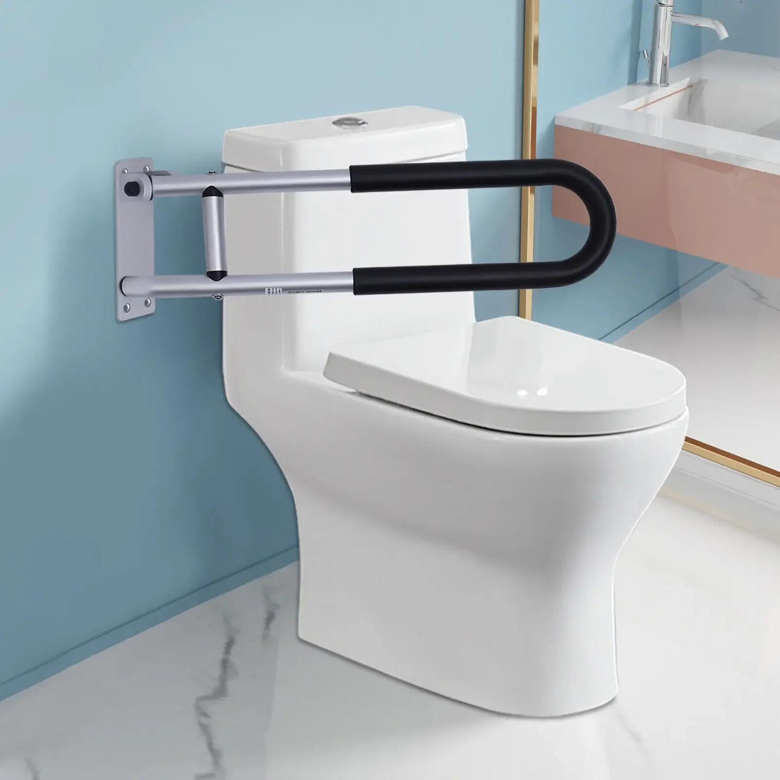 Folding Handicap Grab Bars Rails Toilet Handrails Bathroom Support Safety Rail