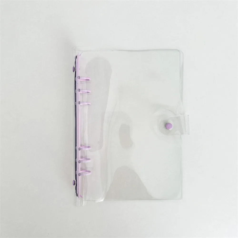 

Portable PVC and Metal A5 Binder Transparent 6-hole Loose Leaf Notebook Shell Multiple Colors Waterproof Photocards Holder Diary