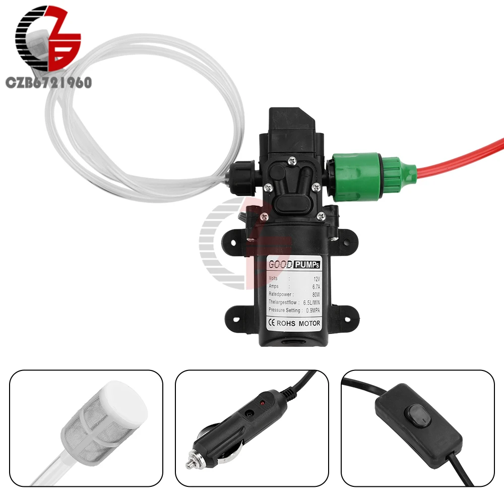 DC 12V Water Pump Car Water Cleaning Gun Pump High Pressure Car Washing Cleaner Portable Electric Pump Car Wash Equipment Set